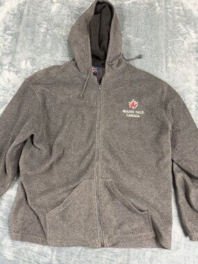 BSN Niagara Falls Canada Gray Full-Zip Fleece Hoodie Jacket XL